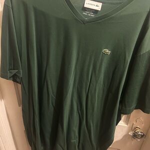 Lacoste Men's Green V-Neck Shirt